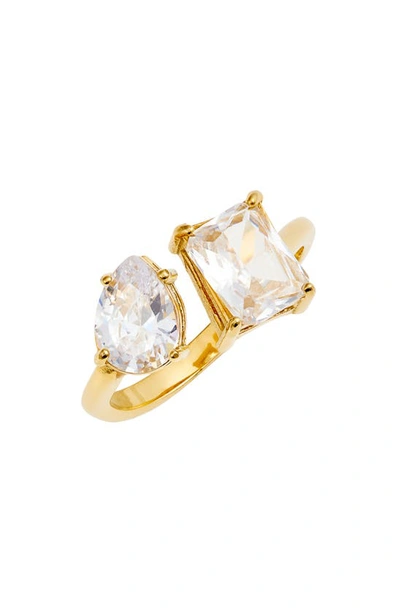 Shop Ben Oni Brittany Cubic Zirconia Open Ring In Gold