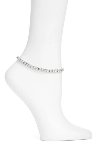 Shop Ben Oni Simona Cubic Zirconia Anklet In Silver