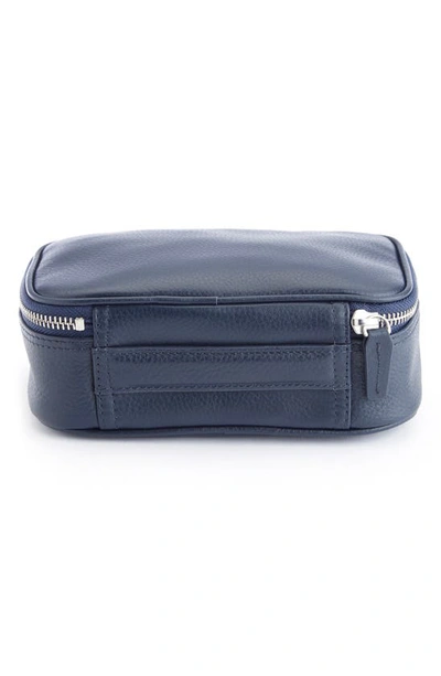 Shop Royce New York Leather Tech Accessory Case In Navy Blue - Gold Foil