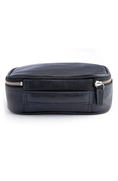 Royce New York Leather Tech Accessory Case In Black - Silver Foil
