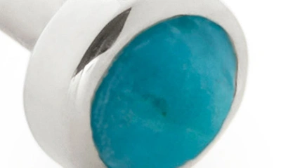 Monica Vinader Mini Turquoise Single Labret Stud Earring In White Gold