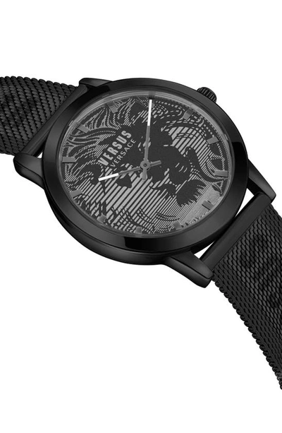 Shop Versus Versace Barbes Domus Mesh Strap Watch, 40mm In Ip Black