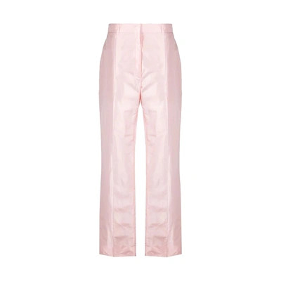 Shop Prada Silk Pants In Pink