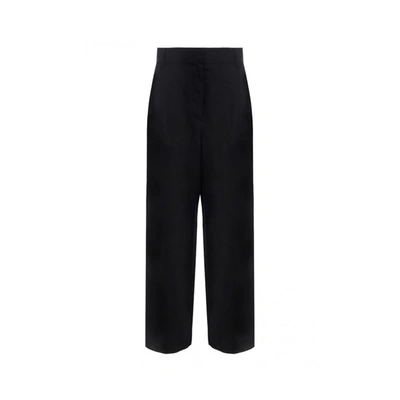 Shop Ferragamo Silk And Linen Pants In Black