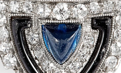 Shop Mindi Mond Reconceived Art Deco Diamond & Sapphire Stud Earrings In Platinum