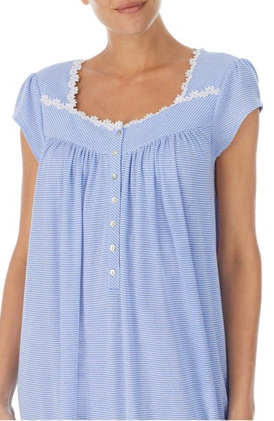 Shop Eileen West Waltz Cap Sleeve Knit Nightgown In Blue Stp