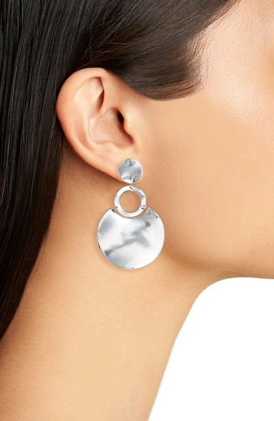 Shop Ippolita Classico Wavy Disc Drop Earrings In Silver