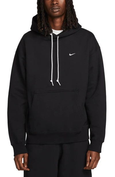 Shop Nike Solo Swoosh Fleece Hoodie In Black/ White
