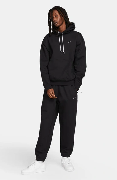 Shop Nike Solo Swoosh Fleece Hoodie In Black/ White