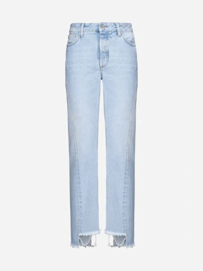 Shop Off-white Twist Seam Jeans In Light Blue