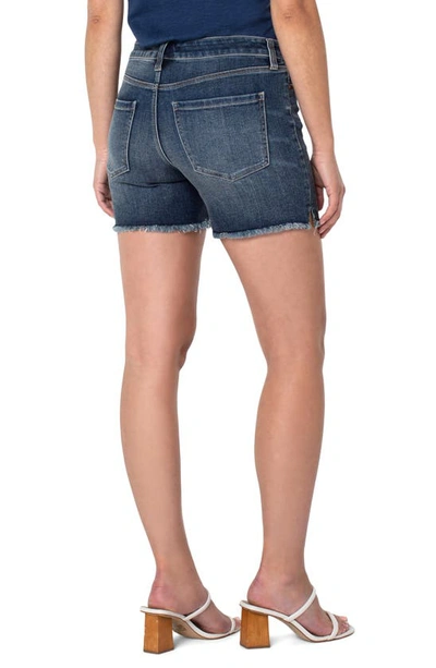 Shop Liverpool Los Angeles Vickie Frayed Denim Shorts In Harpswell