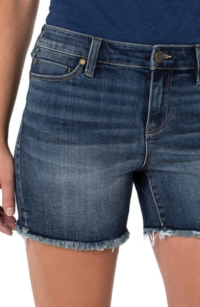 Shop Liverpool Los Angeles Vickie Frayed Denim Shorts In Harpswell