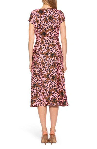 Alexia Admor Lily Midi Dress In Brown Floral