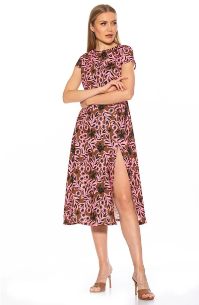 Alexia Admor Lily Midi Dress In Brown Floral