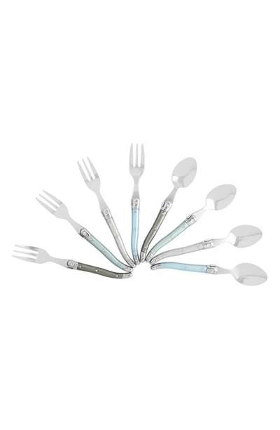 Shop French Home Laguiole Cocktail Utensil Set In Green/ Baby Blue/ Silvery