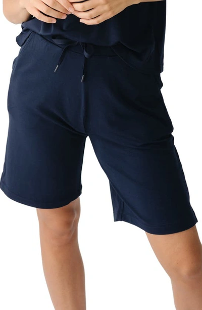Shop Cozy Earth Ultrasoft Bermuda Pajama Shorts In Navy