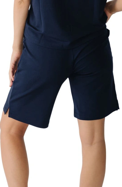 Shop Cozy Earth Ultrasoft Bermuda Pajama Shorts In Navy