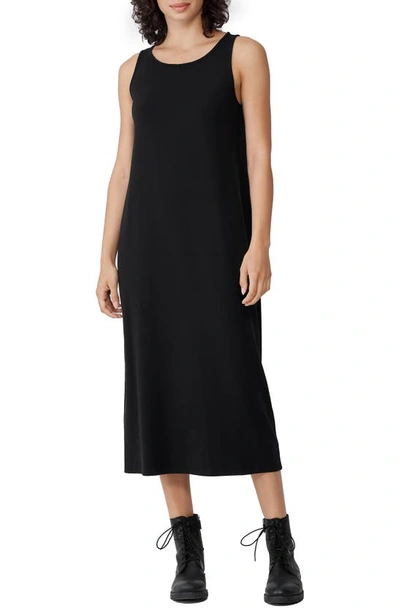 Shop Eileen Fisher Sleeveless Jersey Dress In Black