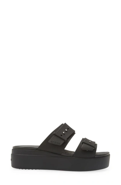 Crocs Brooklyn Wedge Slide Sandal In Black