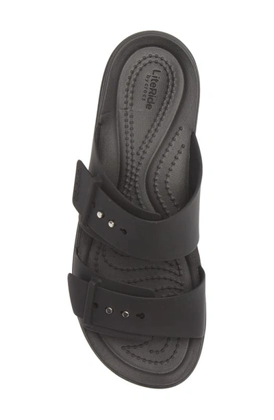 Crocs Brooklyn Wedge Slide Sandal In Black