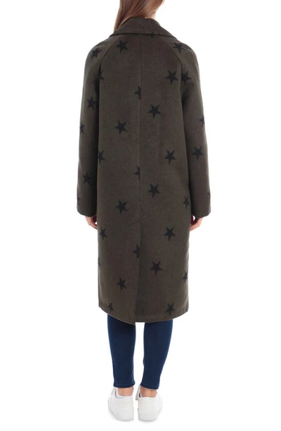 Shop Avec Les Filles Star Double Face Trench Coat In Olive Star