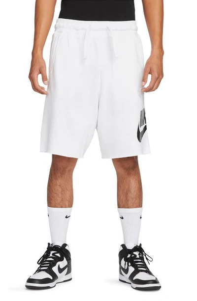 Nike Men's Club Alumni French Terry Shorts In White/white/black | ModeSens