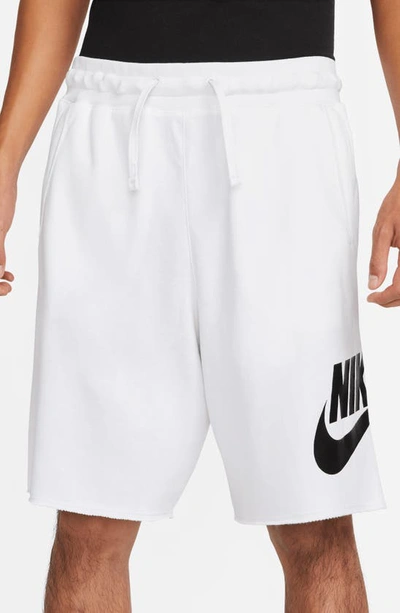 Nike Men's Club Alumni French Terry Shorts In White