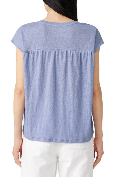 Shop Eileen Fisher Boxy Organic Linen Top In Plume