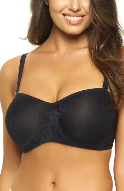 Shop Felina Delightful Seamless Lace Bandeau Bra In Black