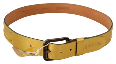 Shop John Galliano Elegant Gold Genuine Leather Men's Men's Belt
