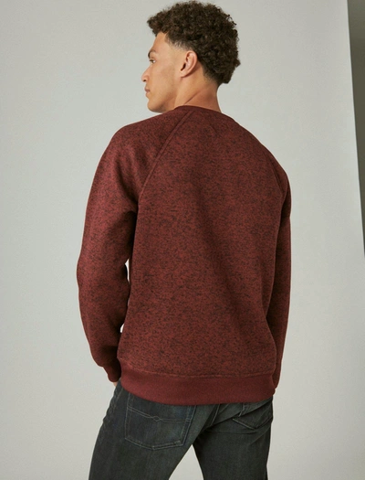 Shop Lucky Brand Men's Los Feliz Fleece Hungover Holidays Crew In Red