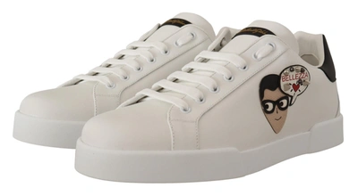 Shop Dolce & Gabbana Leather #dgfamily Casual Sneakers Men's Shoes In White