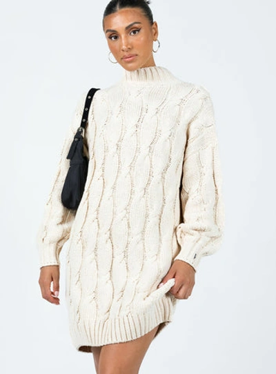 Shop Princess Polly Corthay Sweater Mini Dress In Cream