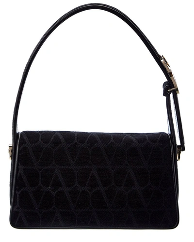 Shop Valentino Toile Iconographe Le Grand Deuxieme Leather Shoulder Bag In Black