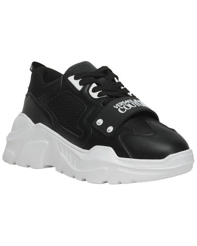 Shop Versace Jeans Couture Leather & Mesh Sneaker In Black