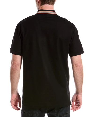 Shop Burberry Icon Stripe Polo T-shirt In Black
