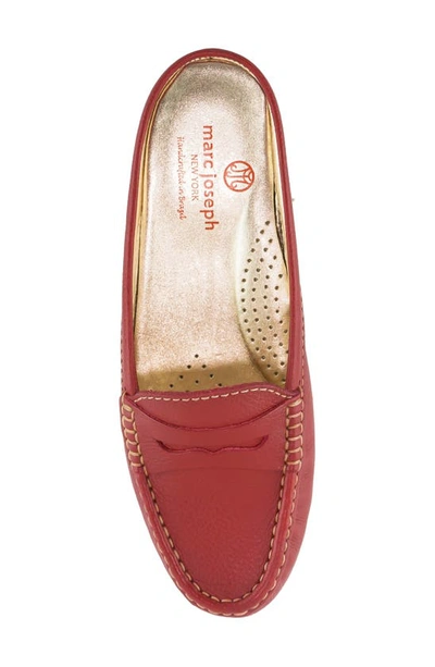 Shop Marc Joseph New York Union Penny Loafer Mule In Red Grainy