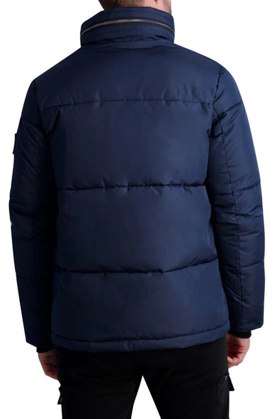 Shop Karl Lagerfeld Quilted Jacket In Navy