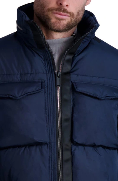 Shop Karl Lagerfeld Quilted Jacket In Navy