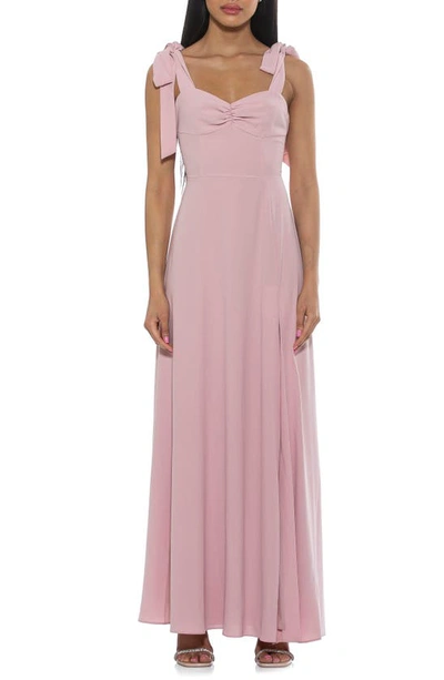 Alexia Admor Arya Sweetheart Tie Strap Maxi Dress In Blush