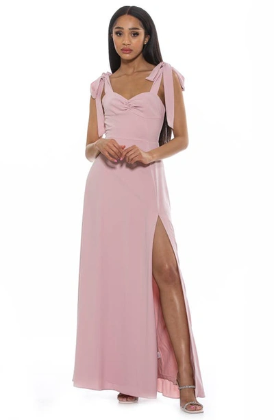 Alexia Admor Arya Sweetheart Tie Strap Maxi Dress In Blush