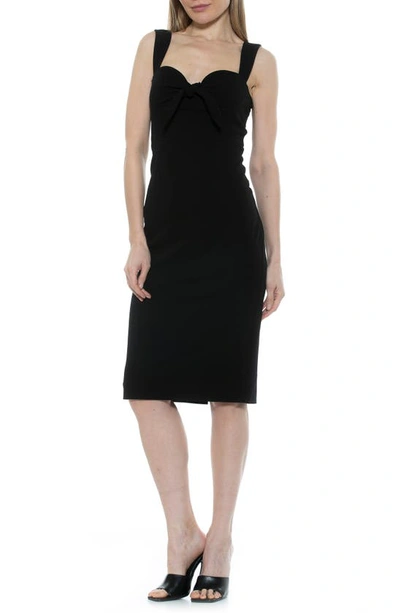 Shop Alexia Admor Juniper Bow Front Midi Sheath Dress In Black