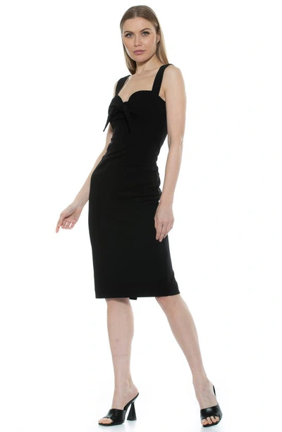 Shop Alexia Admor Juniper Bow Front Midi Sheath Dress In Black
