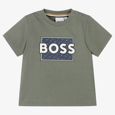 Boss Babies' Boys Green Cotton Logo T-shirt In Verde Oliva | ModeSens