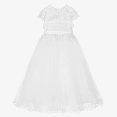 Shop Sarah Louise Girls White Embroidered Tulle Communion Dress