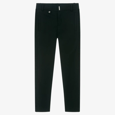 Shop Givenchy Boys Black Milano Jersey Logo Tape Trousers