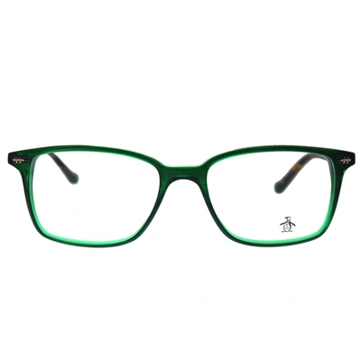 Shop Original Penguin Pe Leopold Gn Unisex Rectangle Eyeglasses 53mm In Green