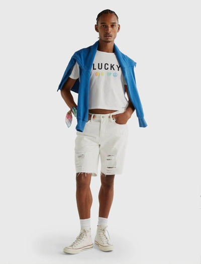 Lucky Brand Mens Pride Gender Neutral Crop Tee In White
