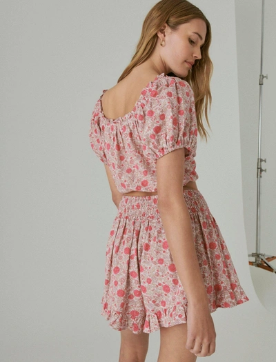 Lucky Brand Printed Cropped Top In Pink