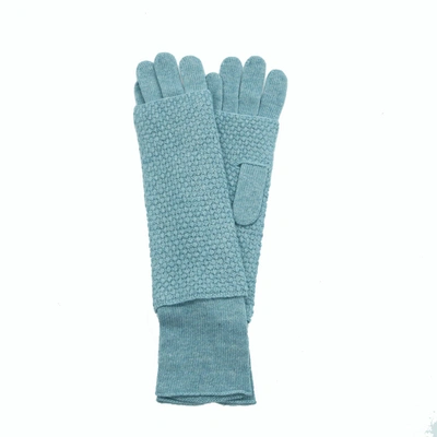 Shop Portolano Two In One Gloves And Armwarmer In Blue